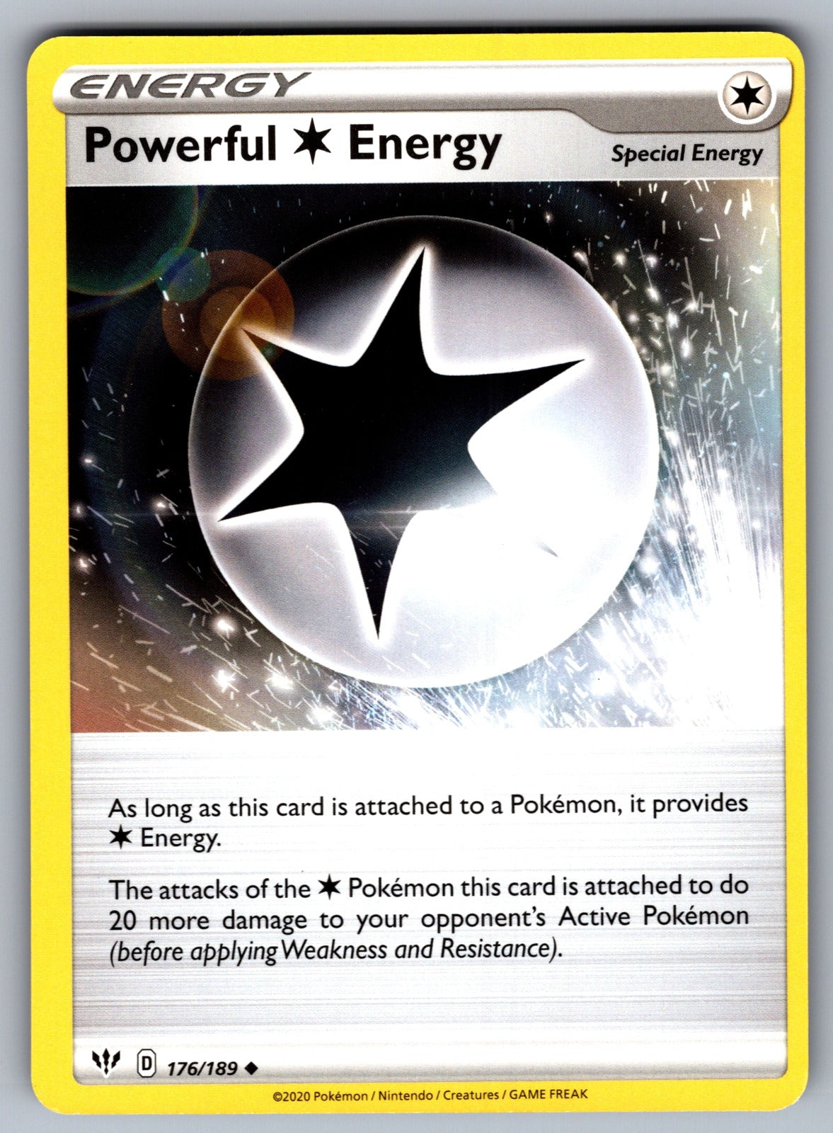 Powerful C Energy Uncommon SWSH03: Darkness Ablaze 176/189 NM 2020