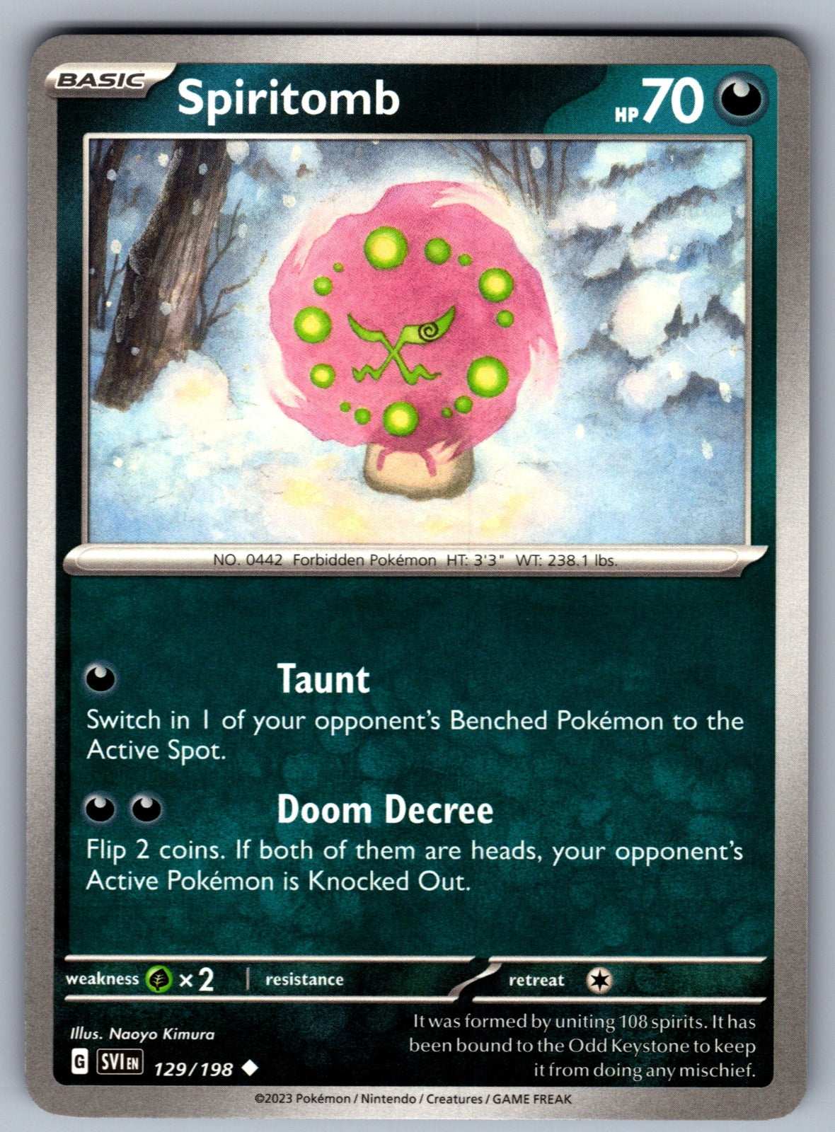 Spiritomb Uncommon SV01: Scarlet & Violet Base Set 129/198 NM 2023