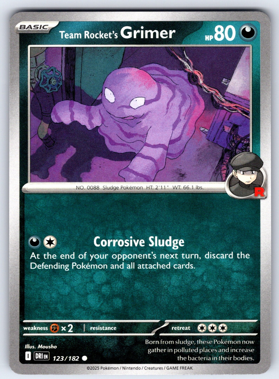 Team Rocket's Grimer Common SV10: Destined Rivals 123/182 NM 2025