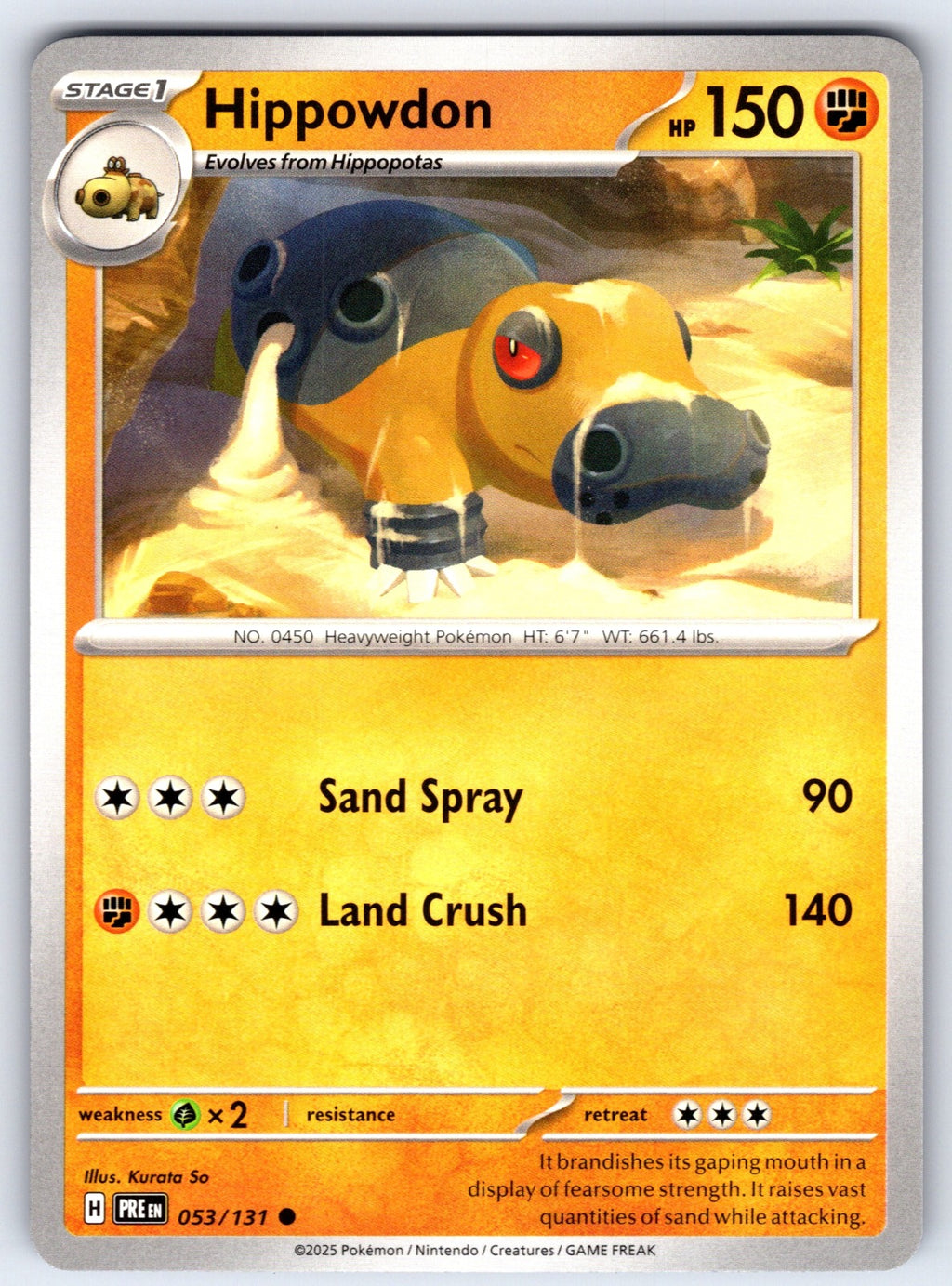 Hippowdon Common SV: Prismatic Evolutions 053/131 NM 2025
