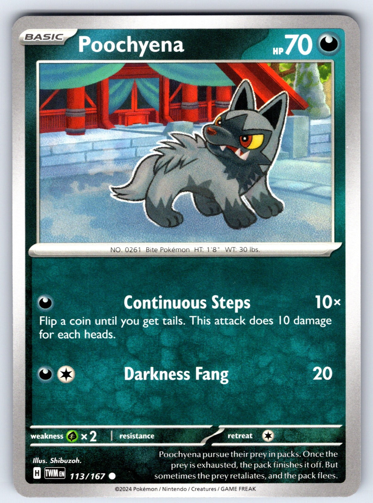Poochyena Common SV06: Twilight Masquerade 113/167 LP 2024