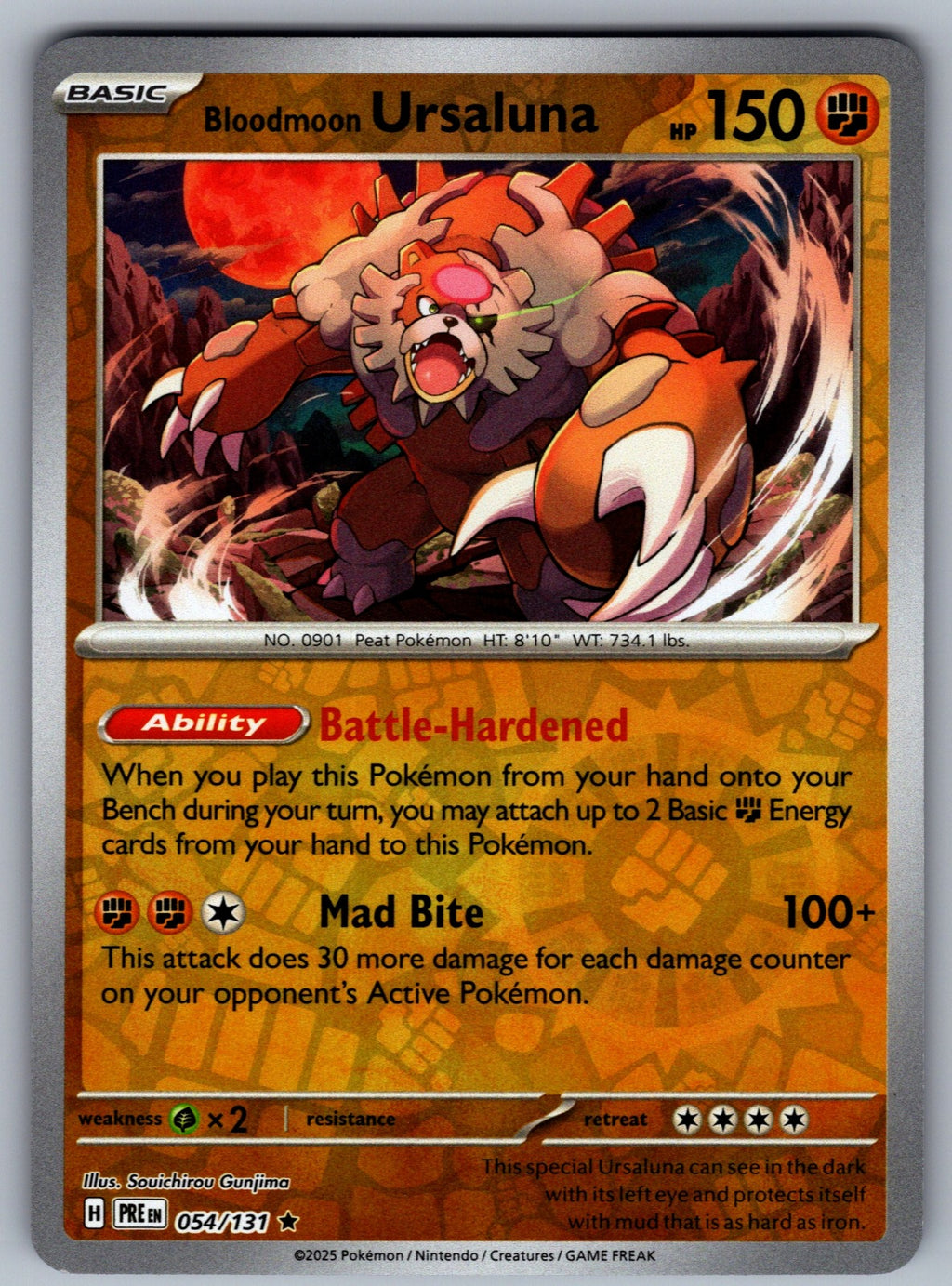 Bloodmoon Ursaluna Reverse Holo Rare SV: Shrouded Fable 025/064 NM 2024
