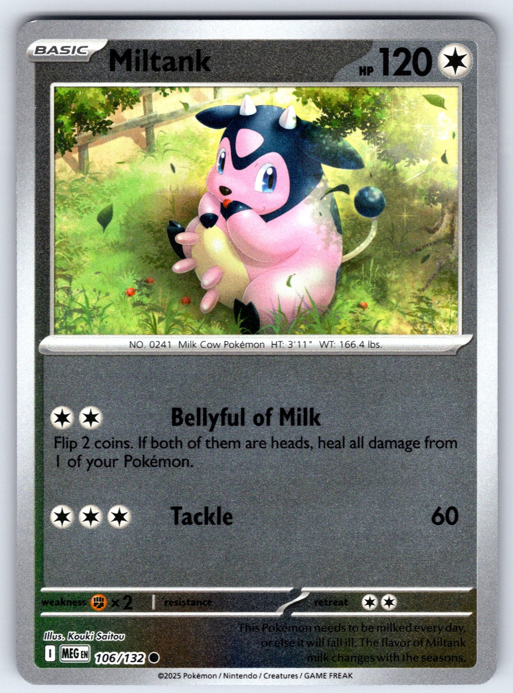 Miltank Reverse Holo Common ME01: Mega Evolution 106/132 NM 2025