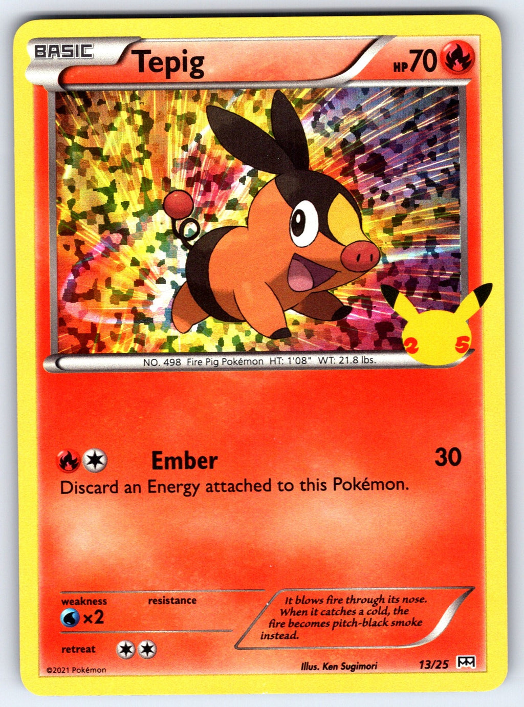 Tepig - 13/25 Holo Promo McDonald's 25th Anniversary Promos 013/025 NM 2021