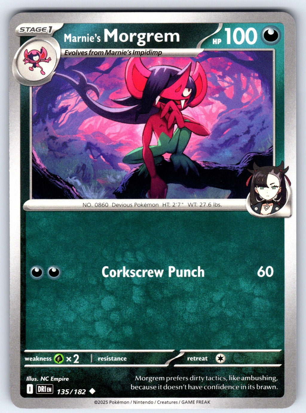 Marnie's Morgrem Uncommon SV10: Destined Rivals 135/182 NM 2025