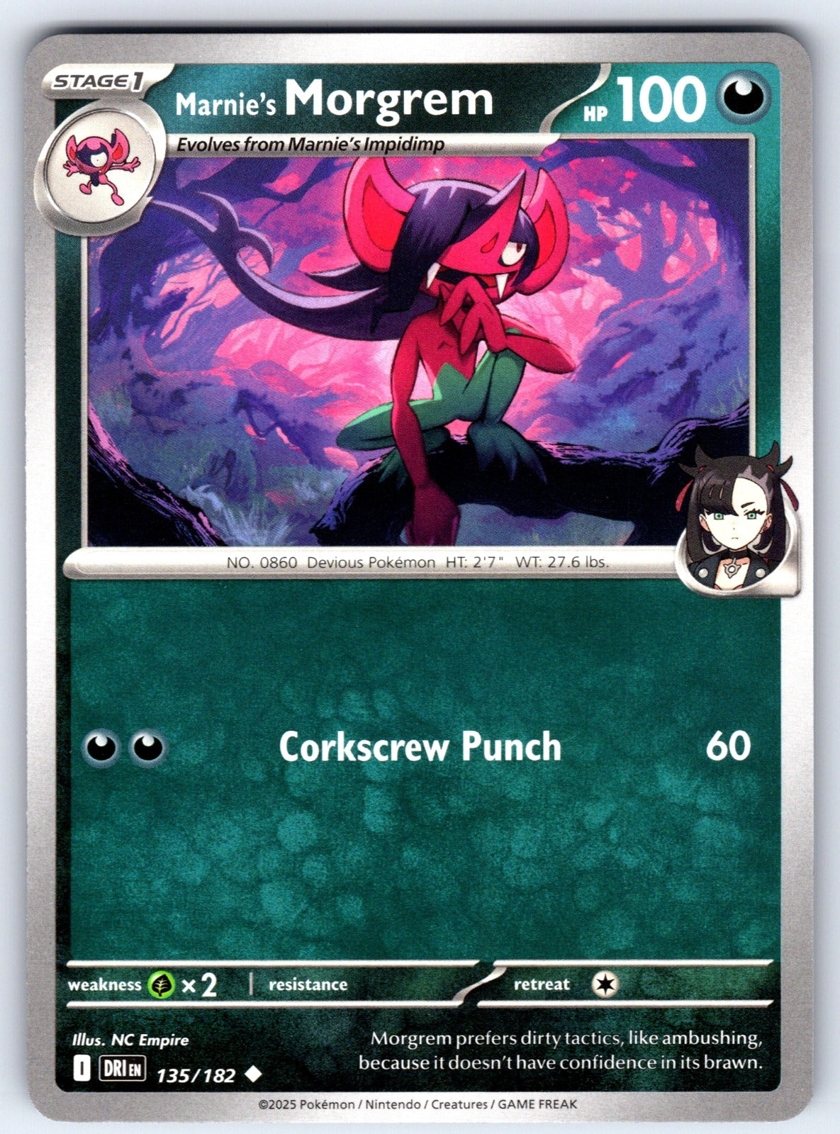 Marnie's Morgrem Uncommon SV10: Destined Rivals 135/182 NM 2025