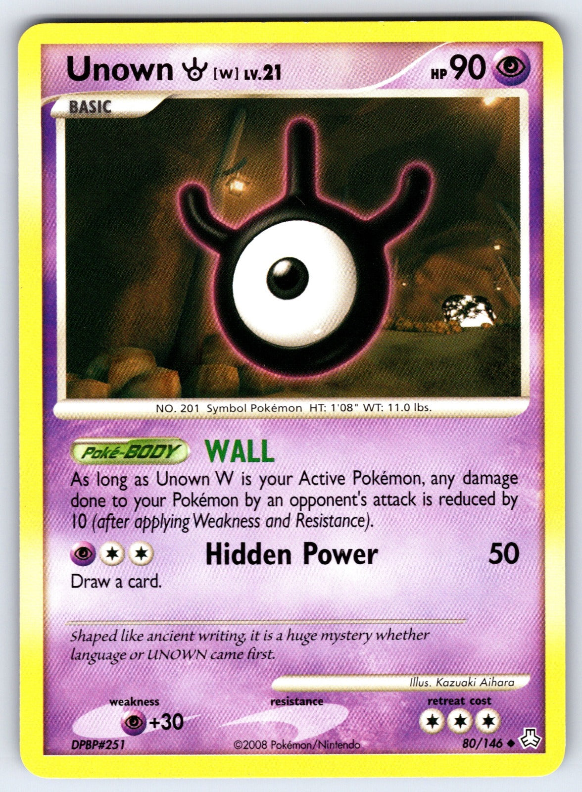 Unown (W) Uncommon Legends Awakened 80/146 LP 2008