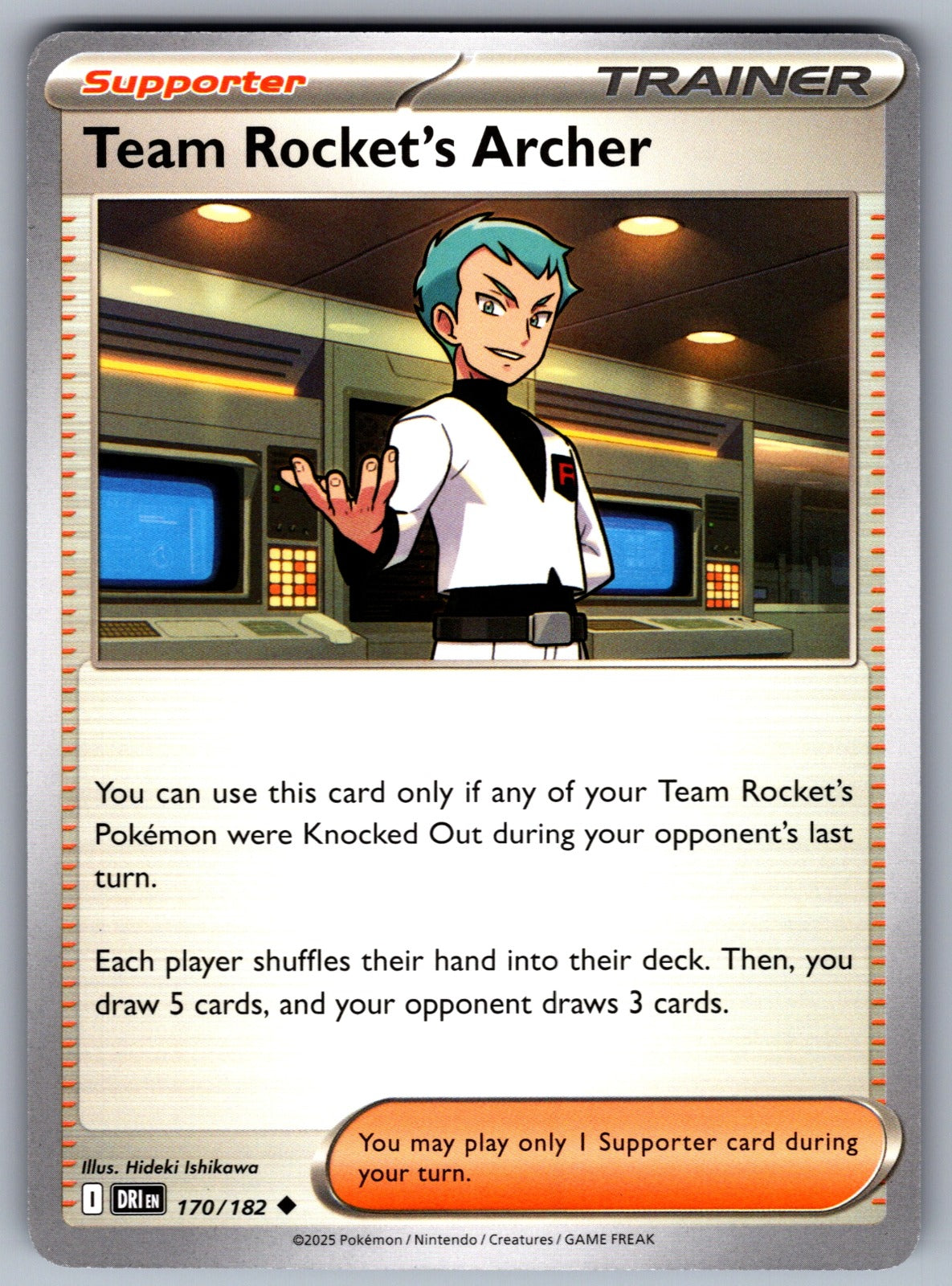 Team Rocket's Archer Uncommon SV10: Destined Rivals 170/182 NM 2025