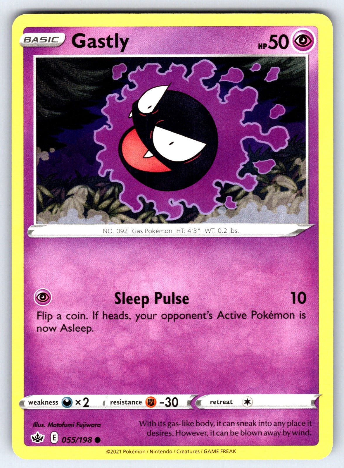 Gastly Common SWSH06: Chilling Reign 055/198 NM 2021