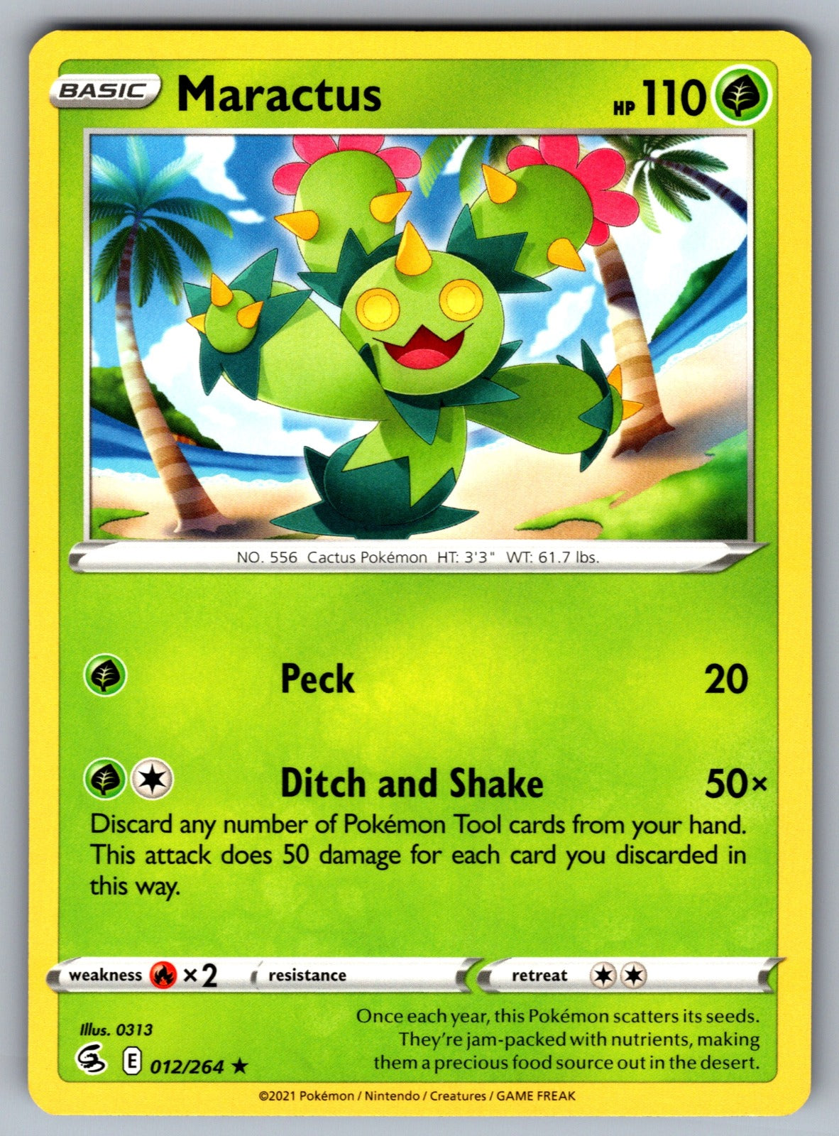 Maractus Rare SWSH08: Fusion Strike 012/264 NM 2021