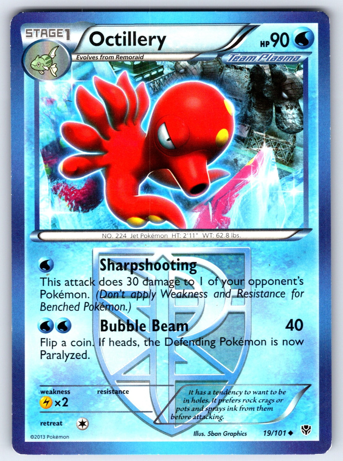 Octillery (Team Plasma) Uncommon Plasma Blast 19/101 LP 2013