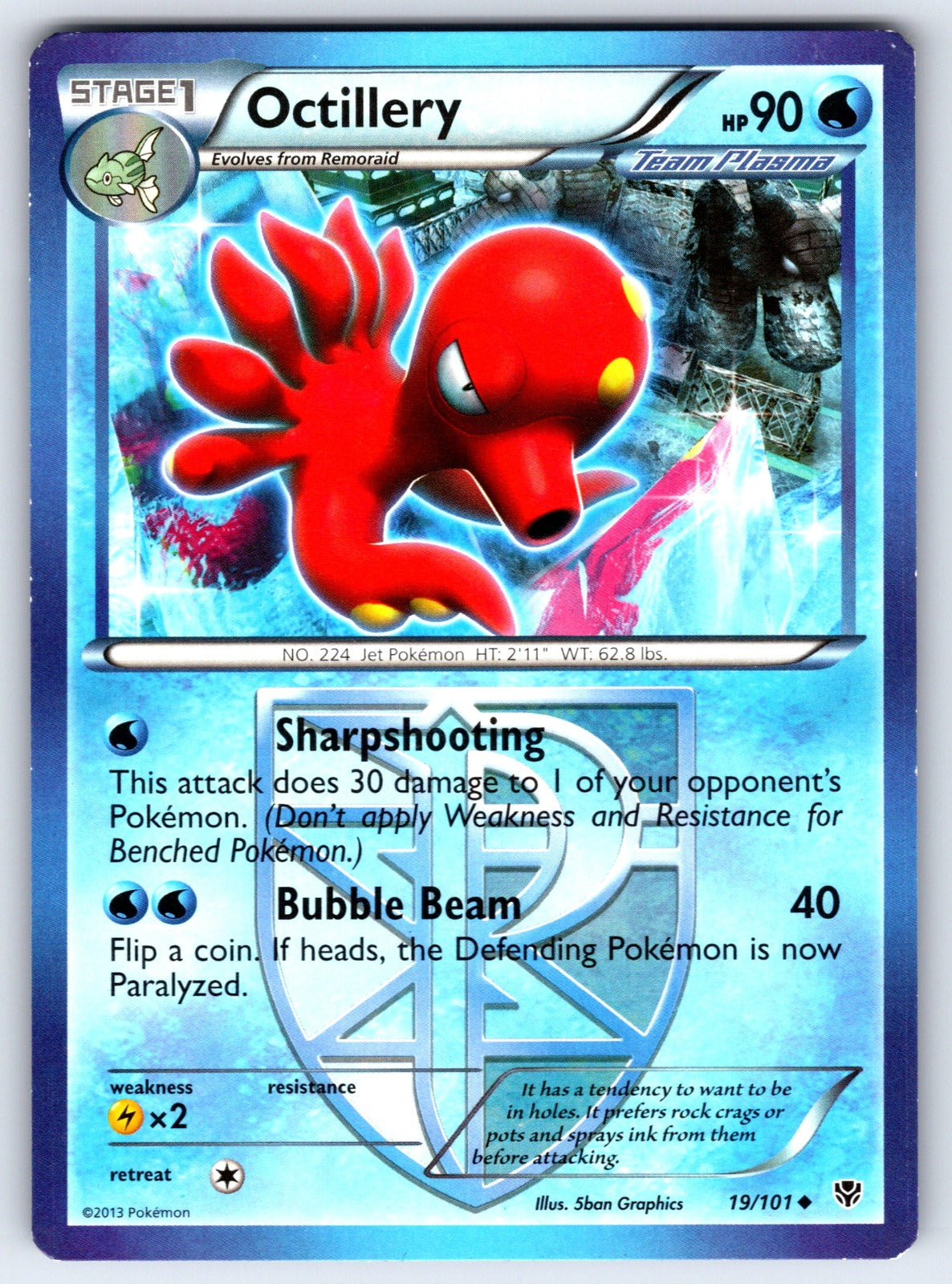 Octillery (Team Plasma) Uncommon Plasma Blast 19/101 LP 2013