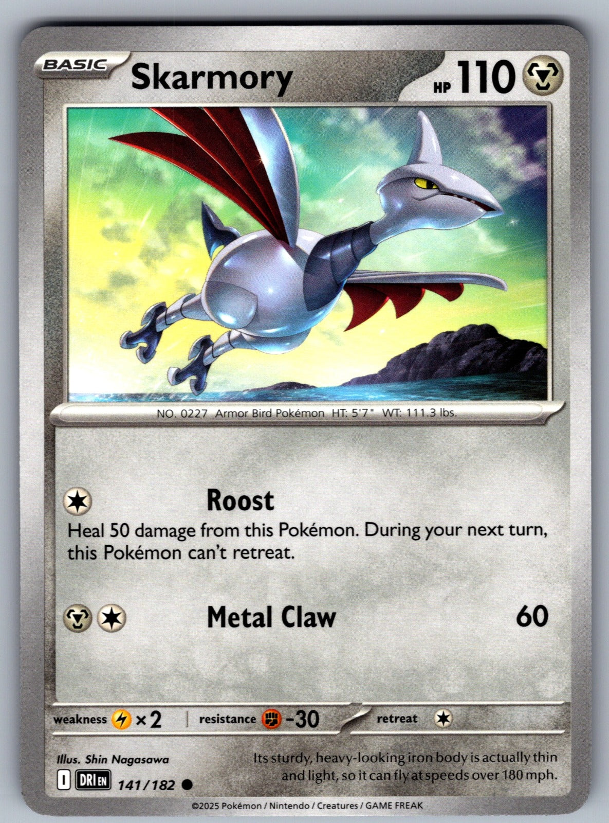 Skarmory Common SV10: Destined Rivals 141/182 NM 2025