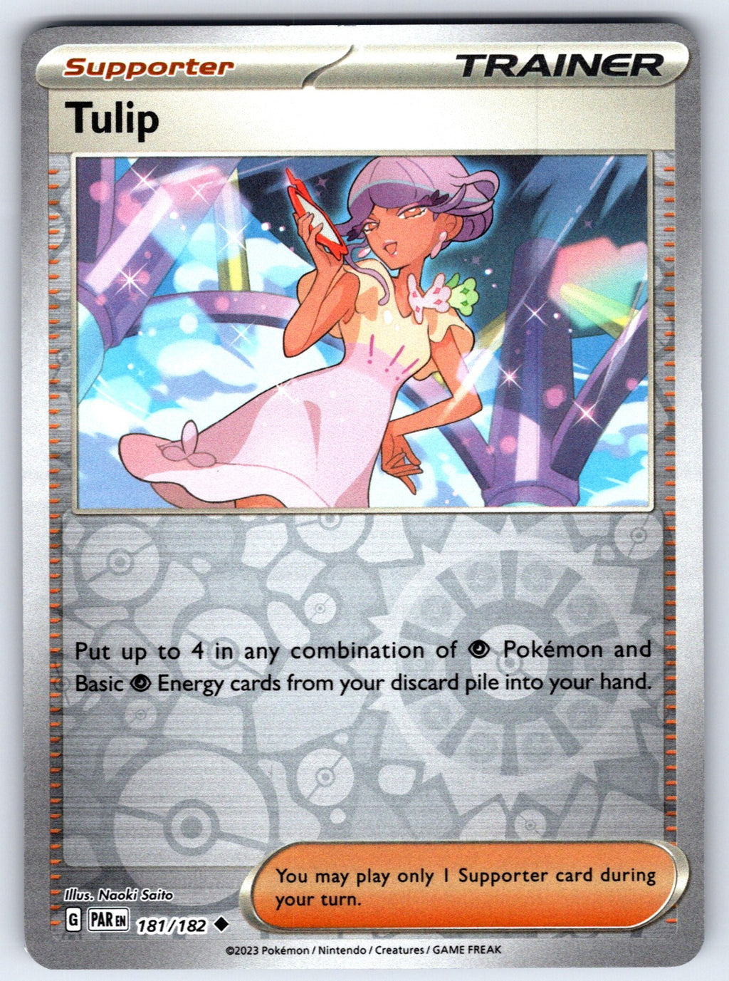 Tulip Reverse Holo Uncommon SV04: Paradox Rift 181/182 NM 2023