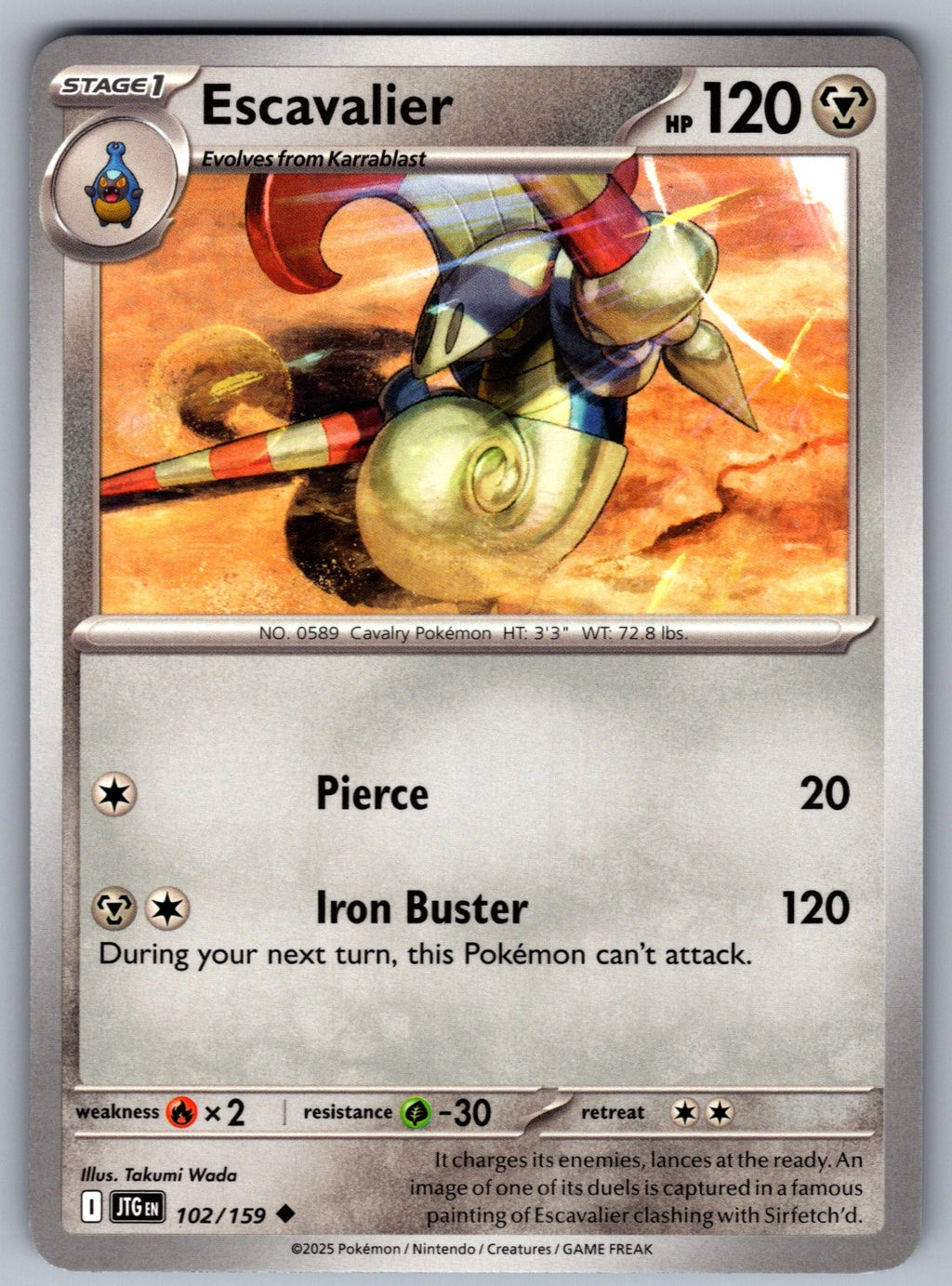 Escavalier Uncommon SV09: Journey Together 102/159 NM 2025