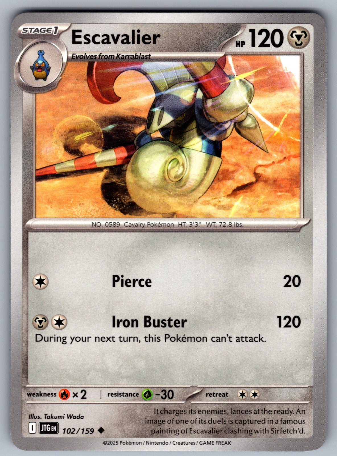 Escavalier Uncommon SV09: Journey Together 102/159 NM 2025