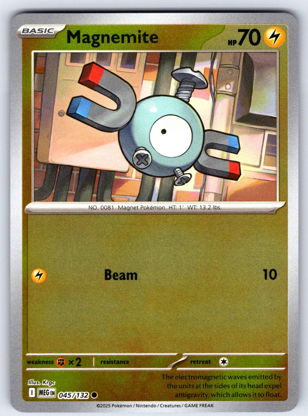 Magnemite Reverse Holo Common ME01: Mega Evolution 045/132 NM 2025