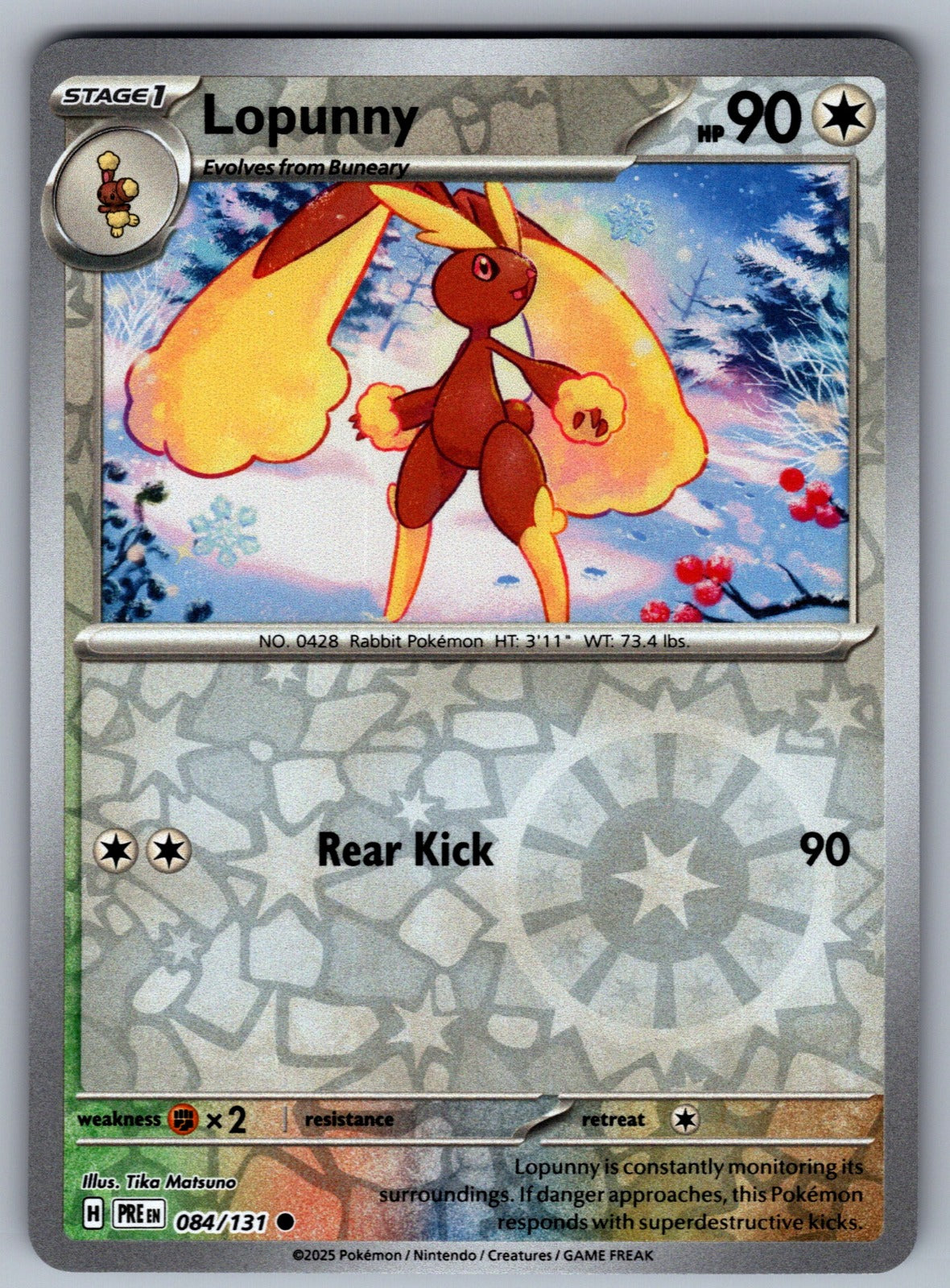 Lopunny Reverse Holo Common SV: Prismatic Evolutions 084/131 NM 2025