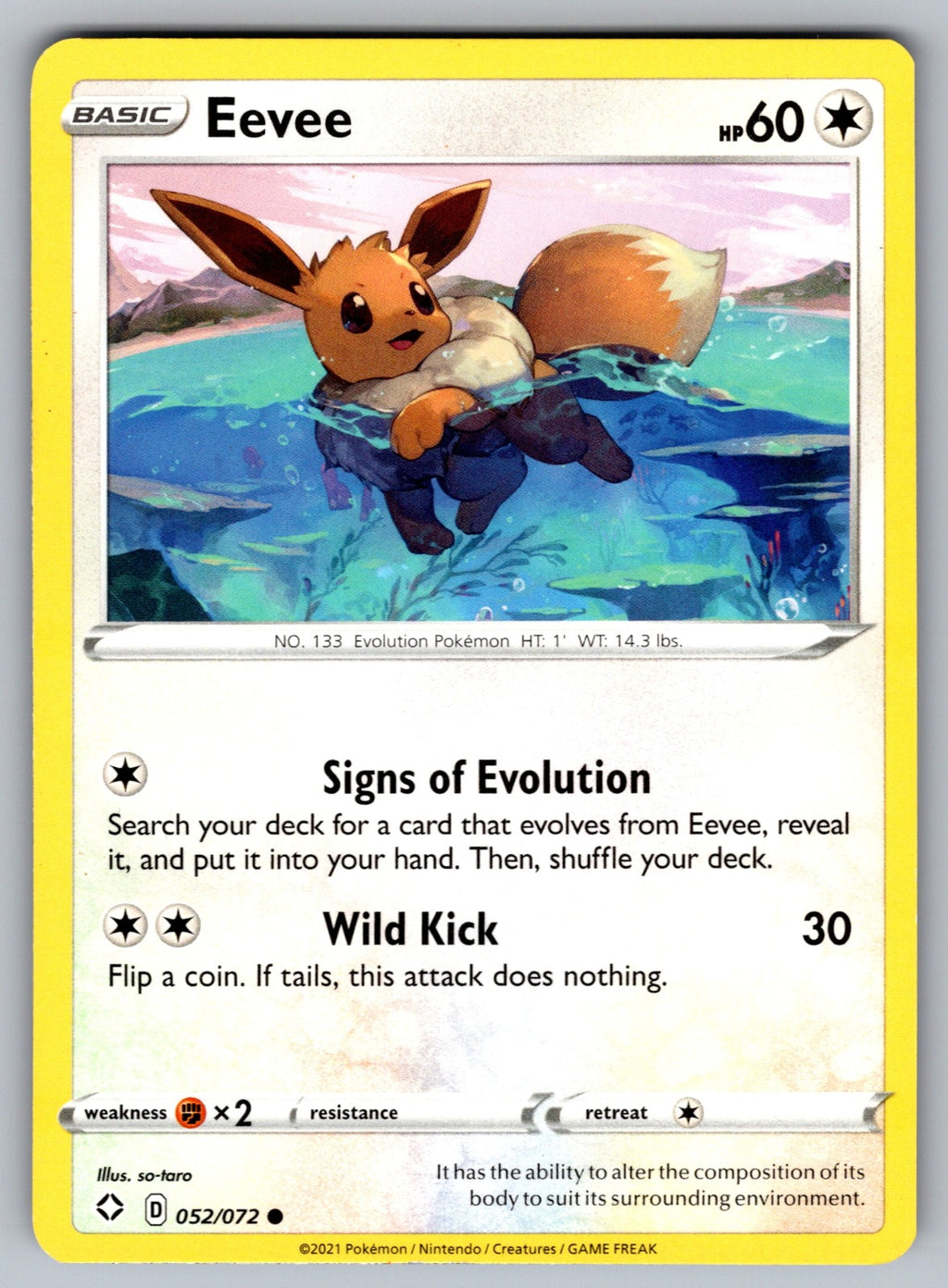 Eevee Common Shining Fates 052/072 NM 2021