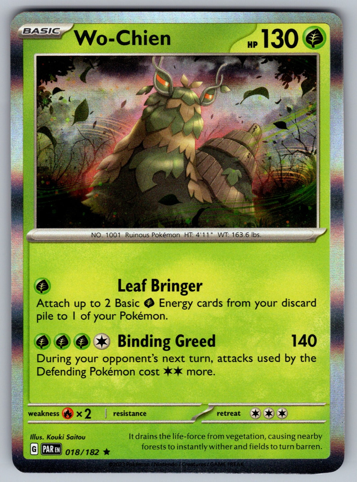 Wo-Chien Holo Rare SV04: Paradox Rift 018/182 NM 2023