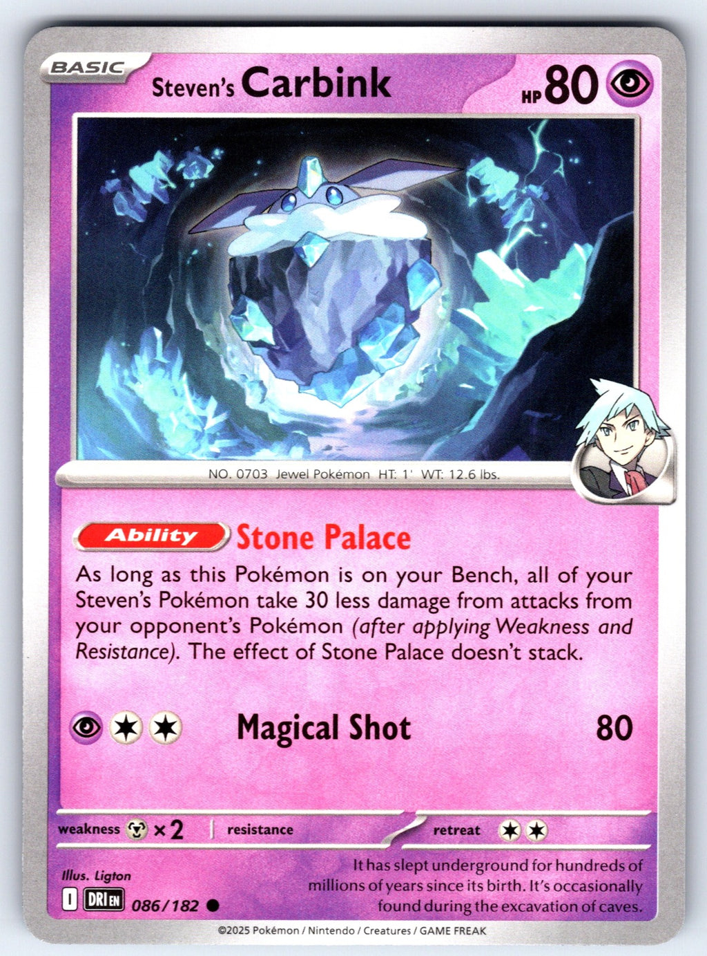 Steven's Carbink Common SV10: Destined Rivals 086/182 NM 2025