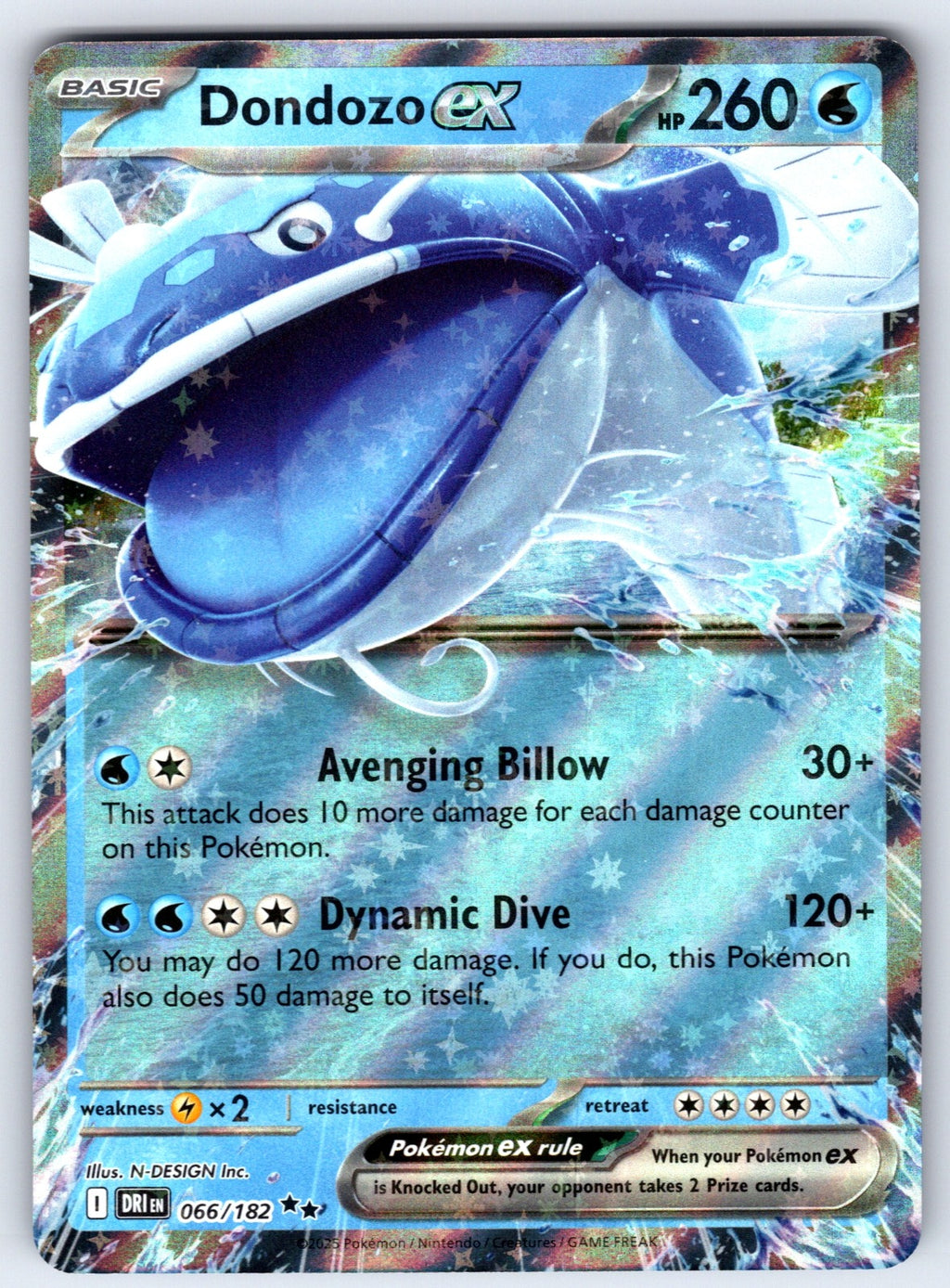 Dondozo ex Holo Double Rare SV10: Destined Rivals 066/182 NM 2025