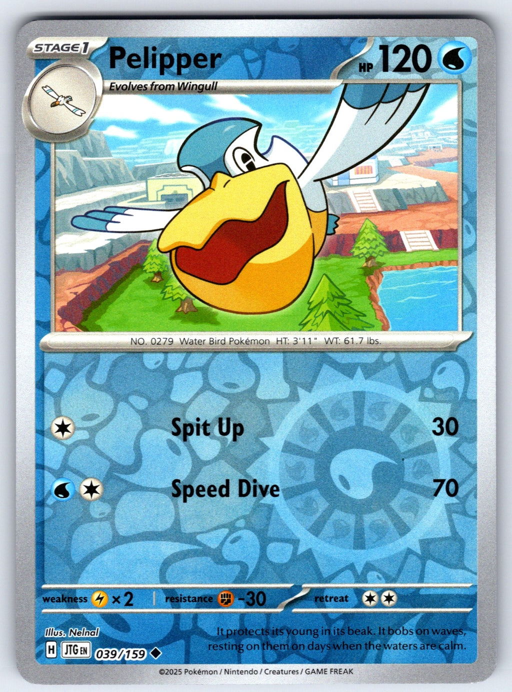 Pelipper Reverse Holo Uncommon SV09: Journey Together 039/159 NM 2025