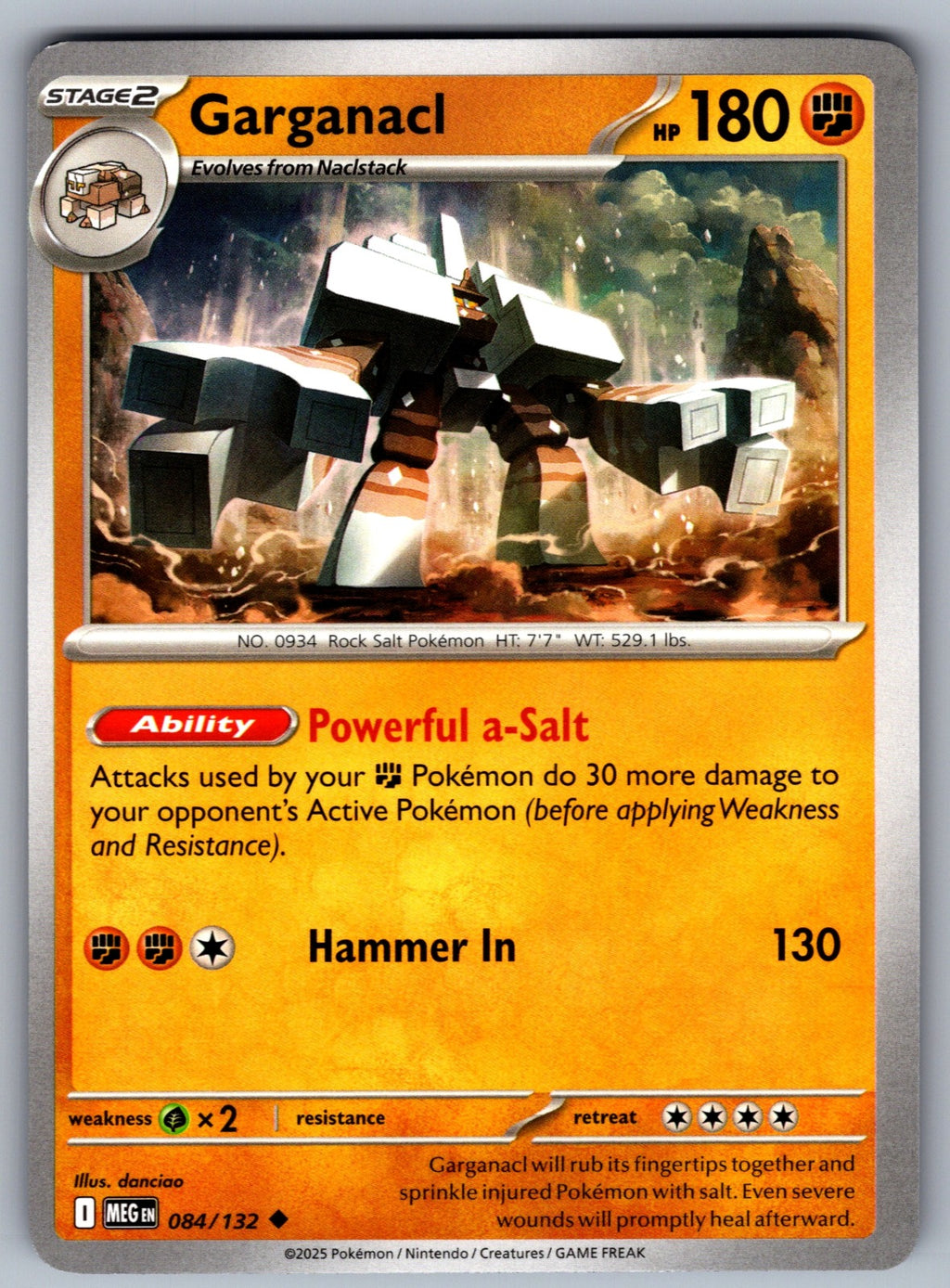 Garganacl Uncommon ME01: Mega Evolution 084/132 NM 2025