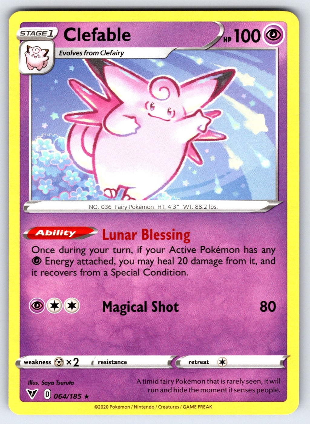 Clefable Rare SWSH04: Vivid Voltage 064/185 NM 2020