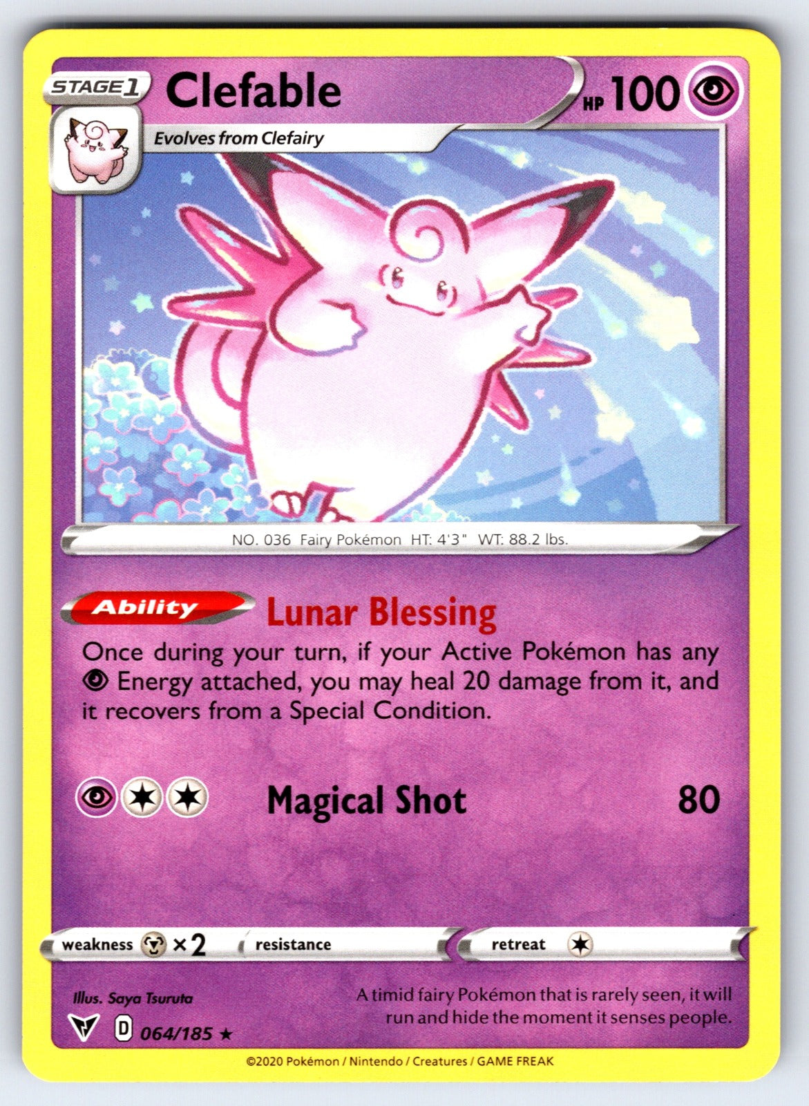 Clefable Rare SWSH04: Vivid Voltage 064/185 NM 2020