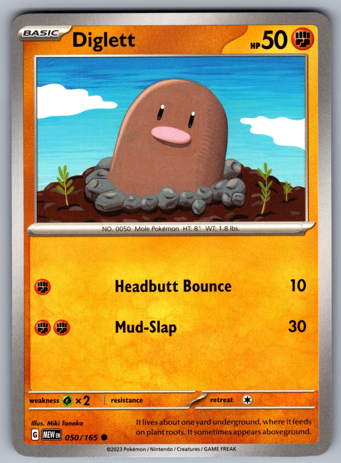 Diglett Common SV: Scarlet & Violet 151 050/165 NM 2023