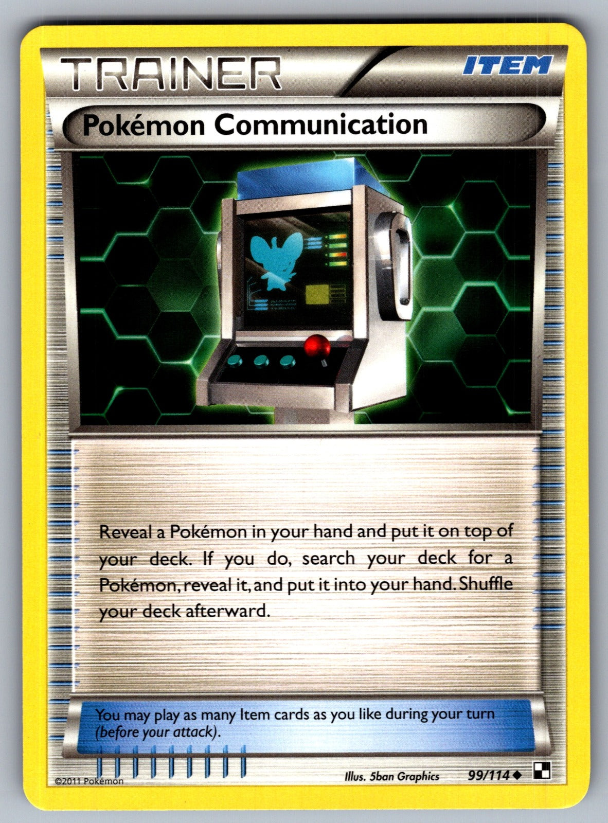 Pokemon Communication Uncommon Black and White 99/114 LP 2011