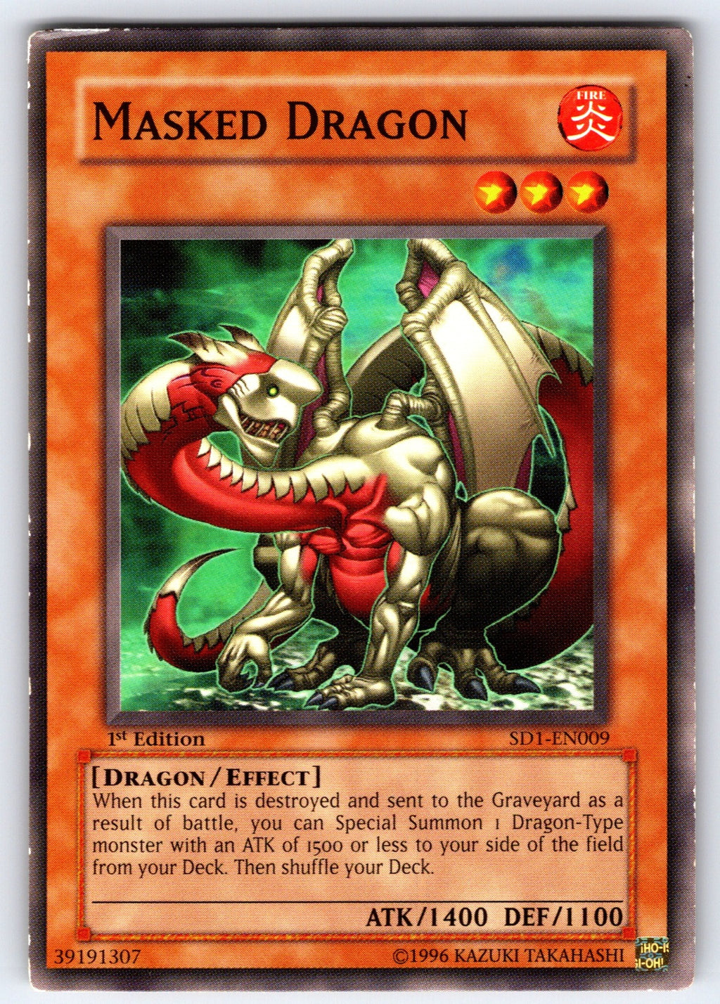 Masked Dragon 1st Edition Common Structure Deck: Dragon's Roar SD1-EN009 HP 2005