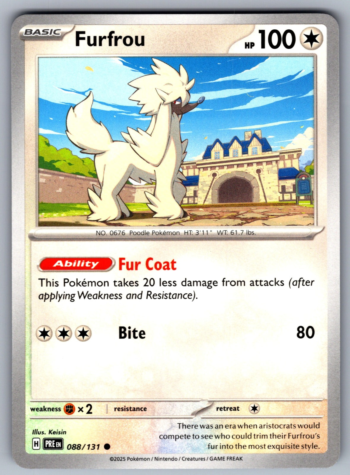 Furfrou Common SV: Prismatic Evolutions 088/131 NM 2025