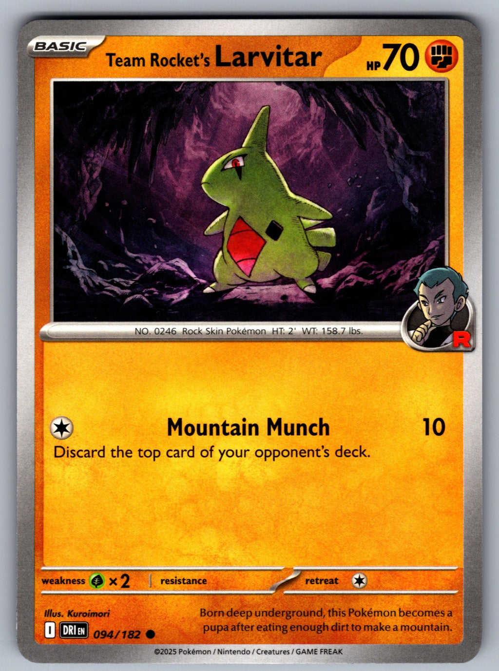 Team Rocket's Larvitar Common SV10: Destined Rivals 094/182 NM 2025