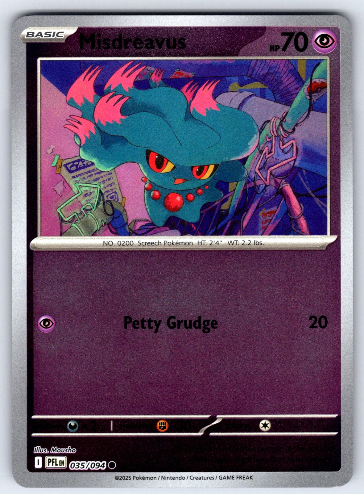 Misdreavus Reverse Holo Common ME02: Phantasmal Flames 035/094 NM 2025