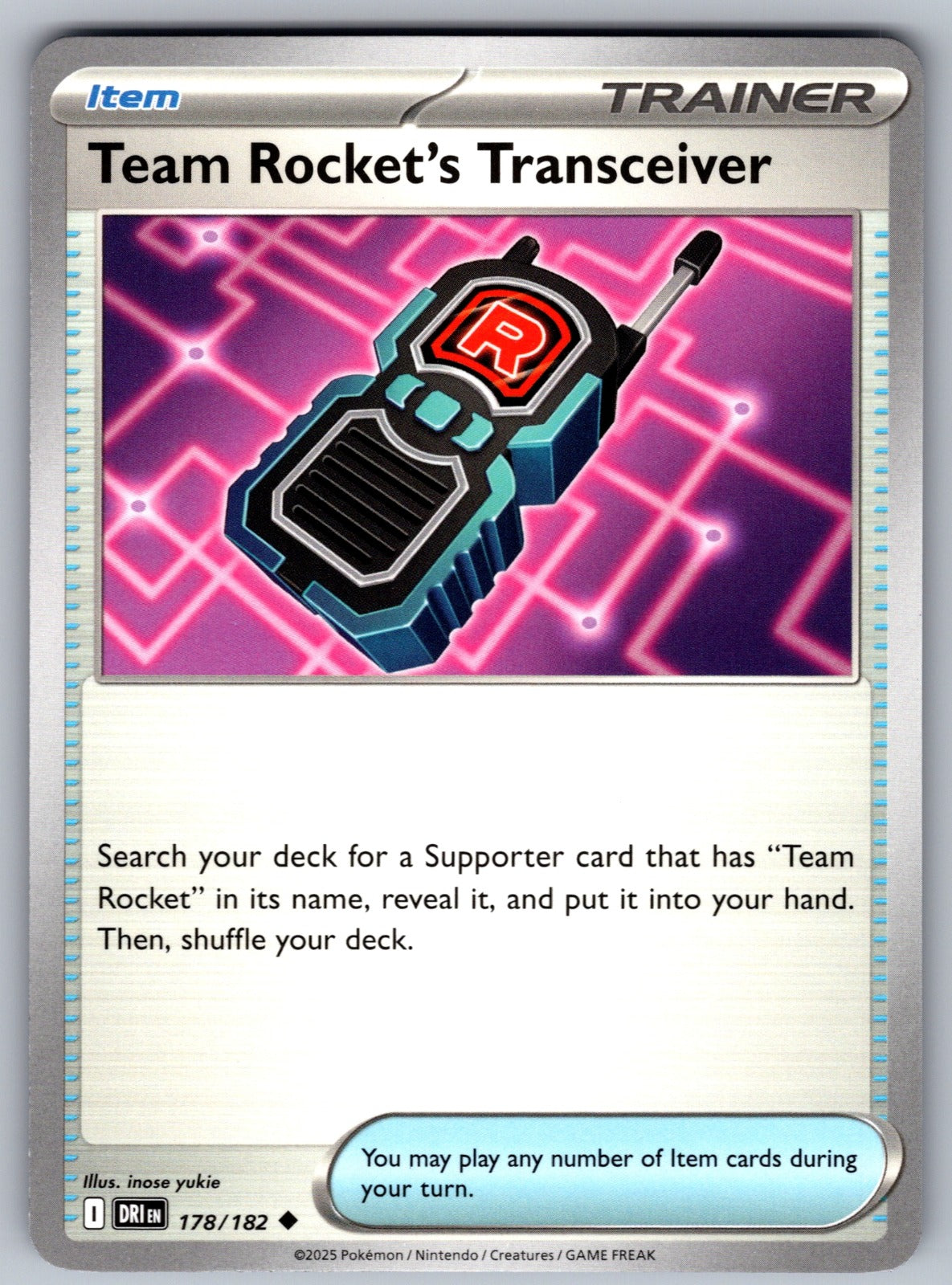 Team Rocket's Transceiver Uncommon SV10: Destined Rivals 178/182 NM 2025
