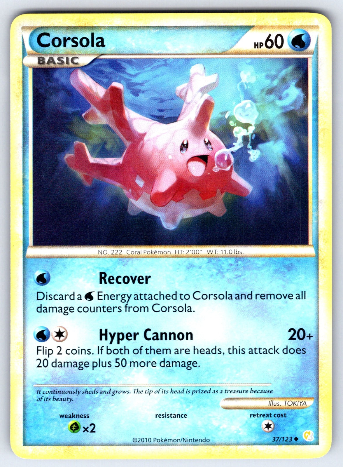 Corsola Uncommon HeartGold SoulSilver 37/123 LP 2010