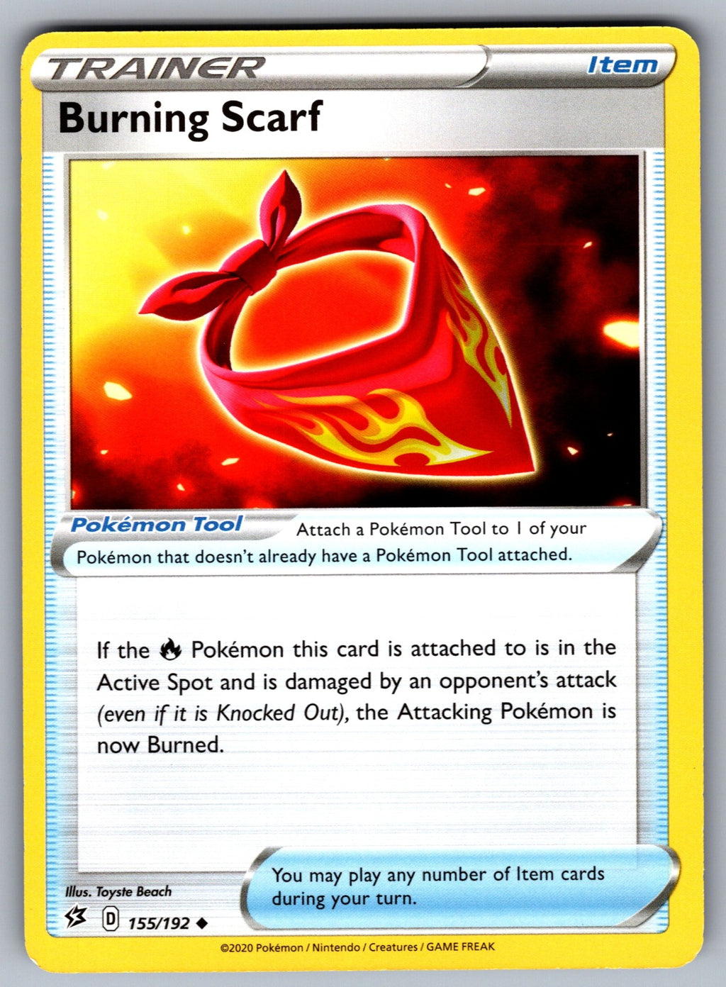 Burning Scarf Uncommon SWSH02: Rebel Clash 155/192 NM 2020