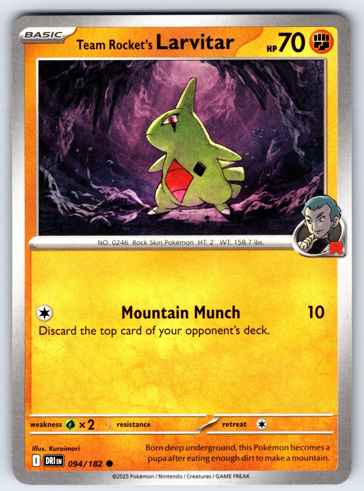 Team Rocket's Larvitar Common SV10: Destined Rivals 094/182 NM 2025
