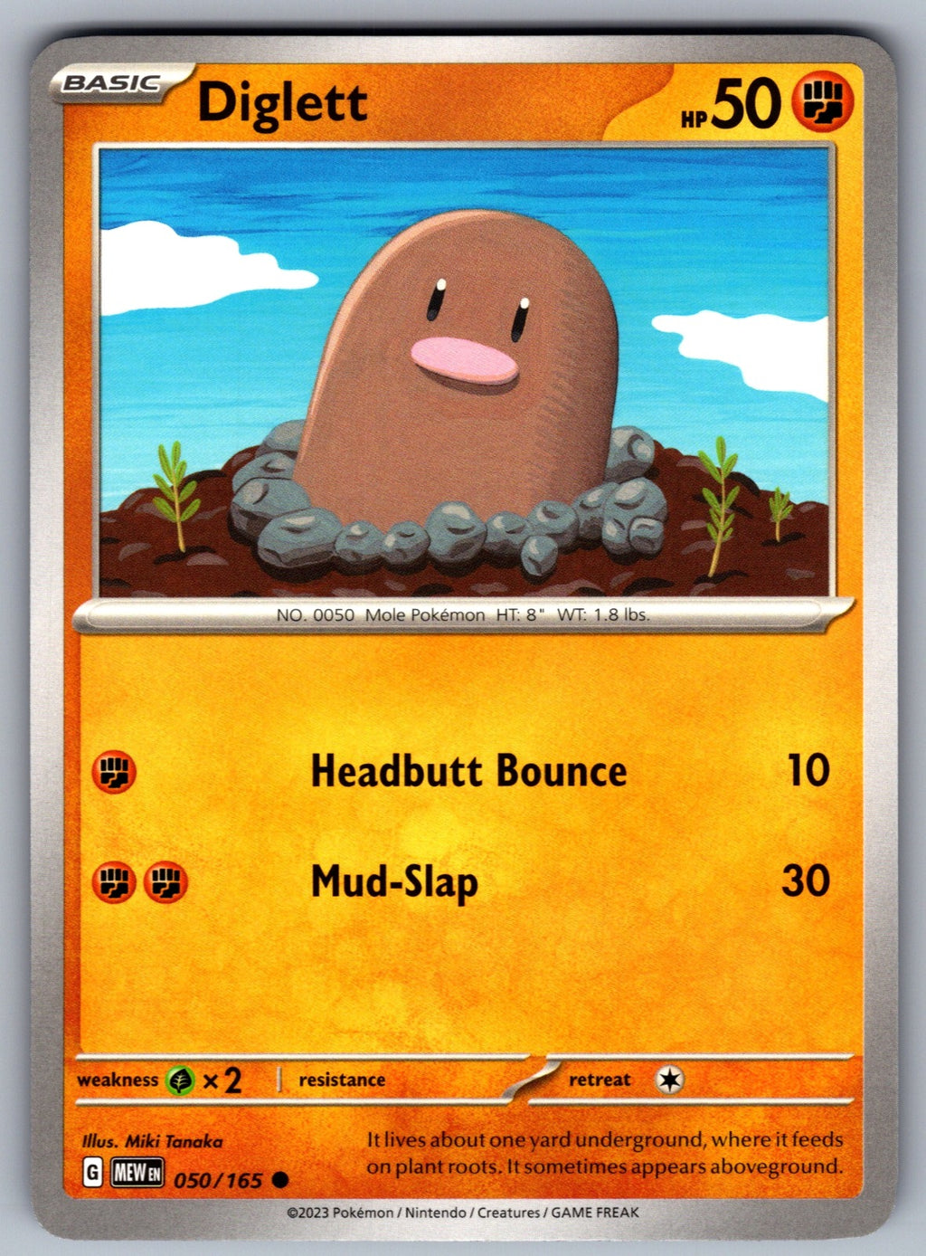 Diglett Common SV: Scarlet & Violet 151 050/165 NM 2023