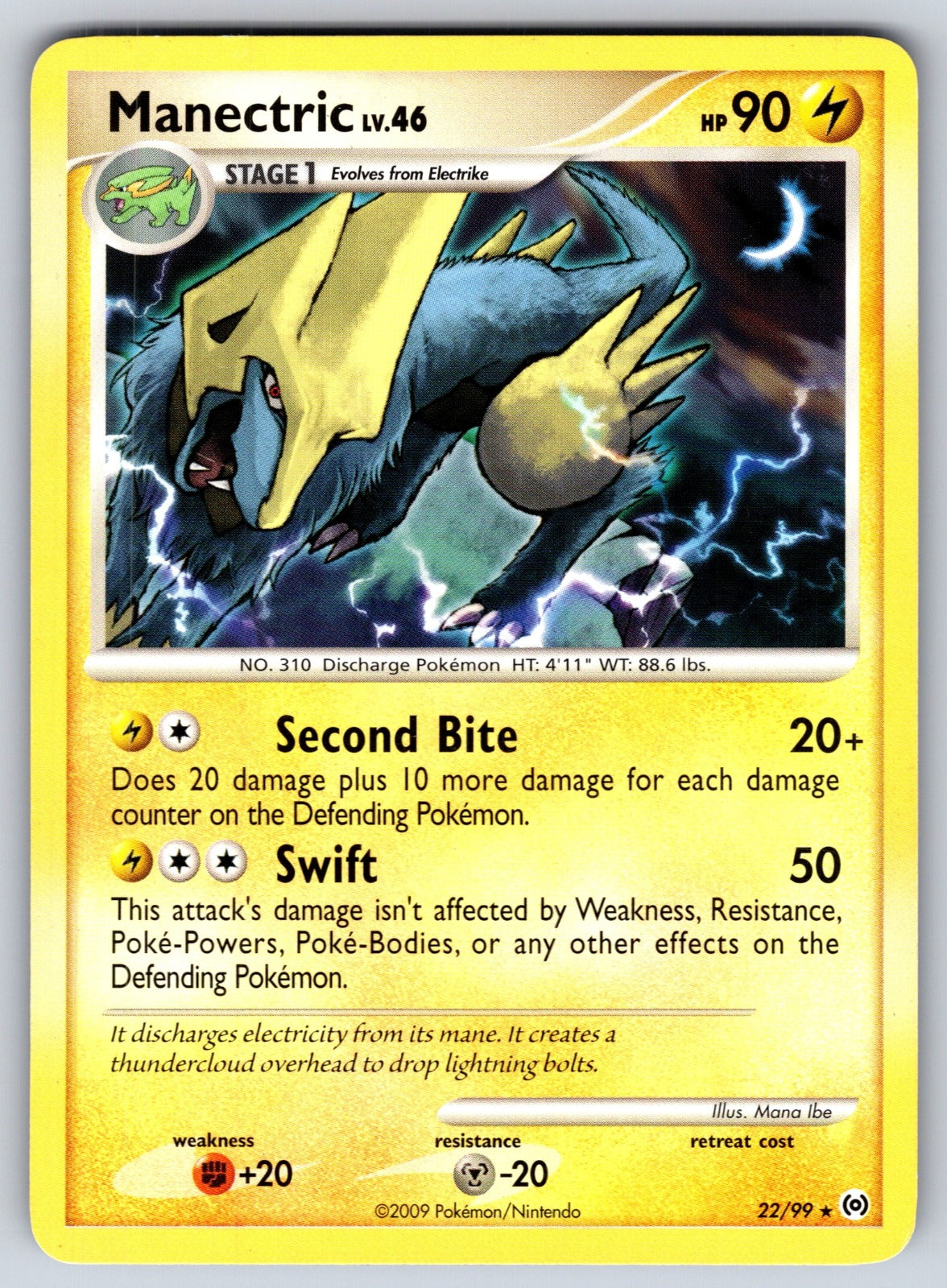 Manectric (22) Rare Arceus 22/99 LP 2009