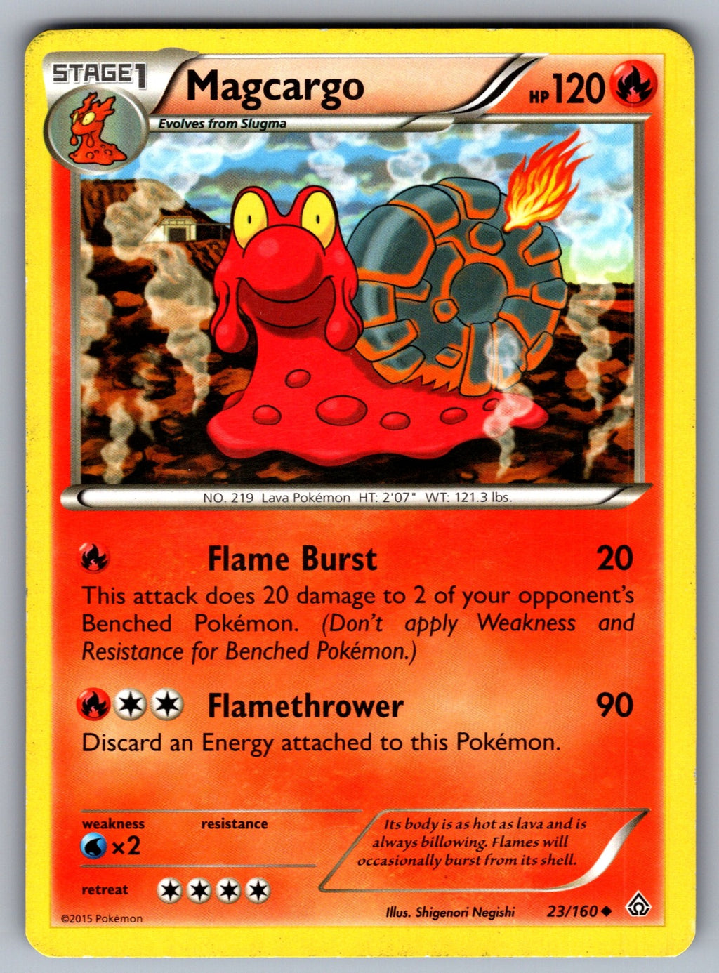 Magcargo Uncommon XY - Primal Clash 23/160 LP 2015