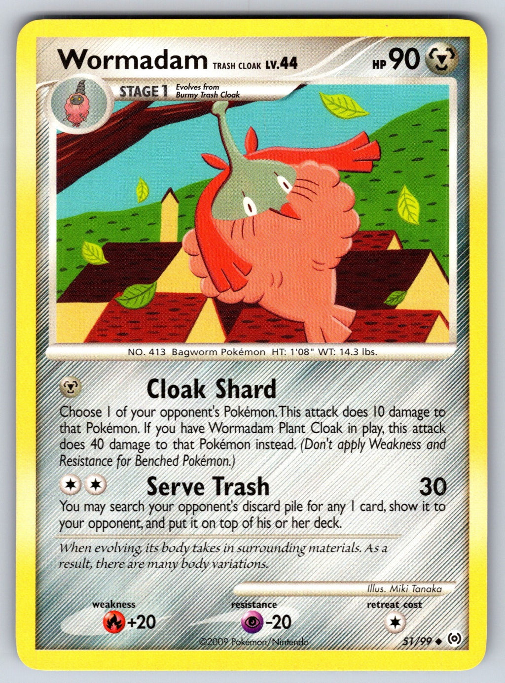 Wormadam Trash Cloak Uncommon Arceus 51/99 LP 2009