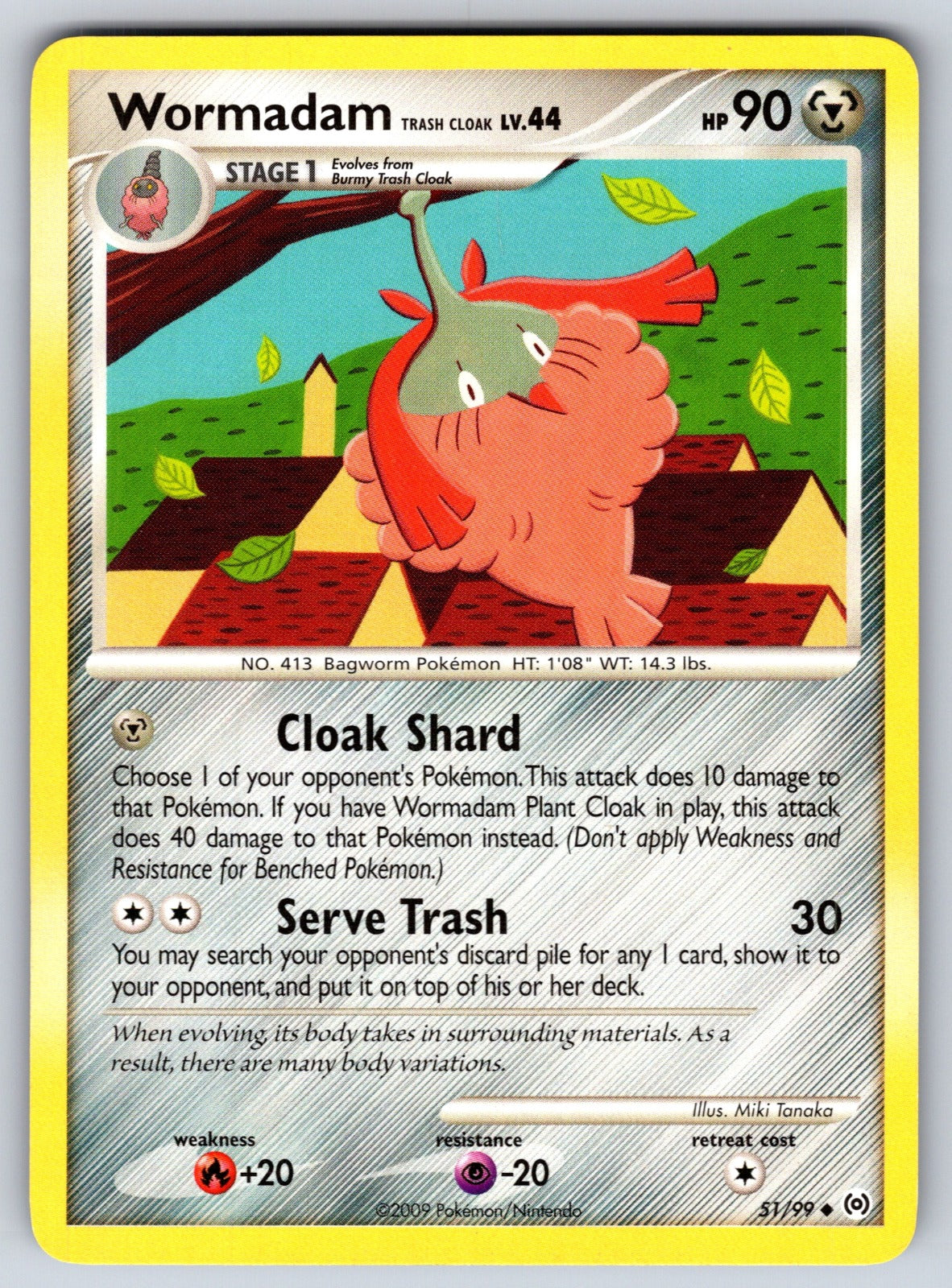 Wormadam Trash Cloak Uncommon Arceus 51/99 LP 2009