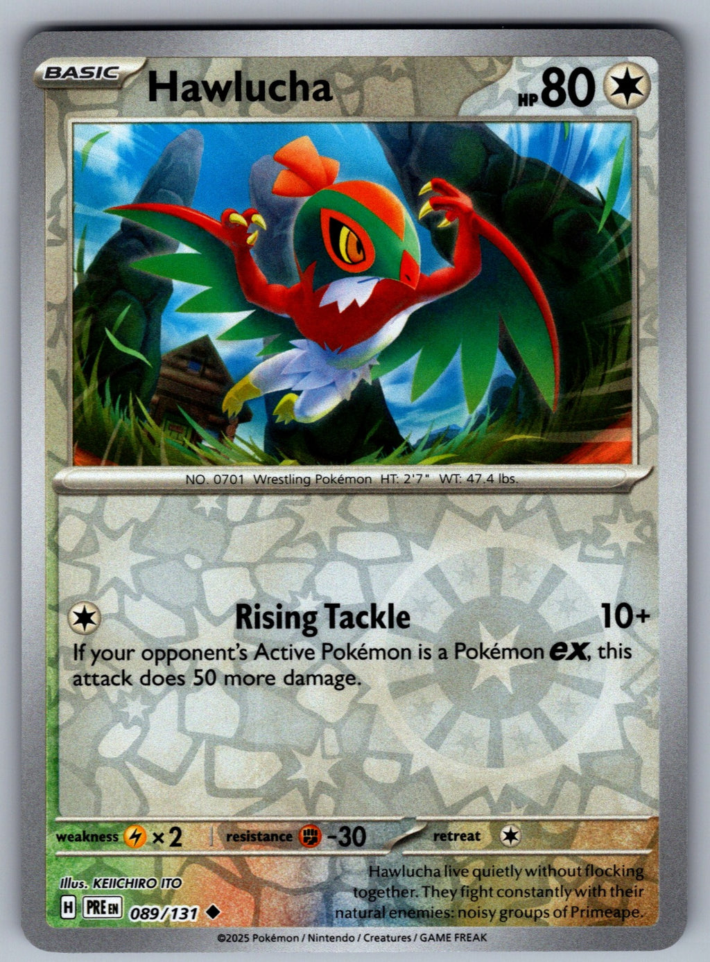 Hawlucha Reverse Holo Uncommon SV: Prismatic Evolutions 089/131 NM 2025