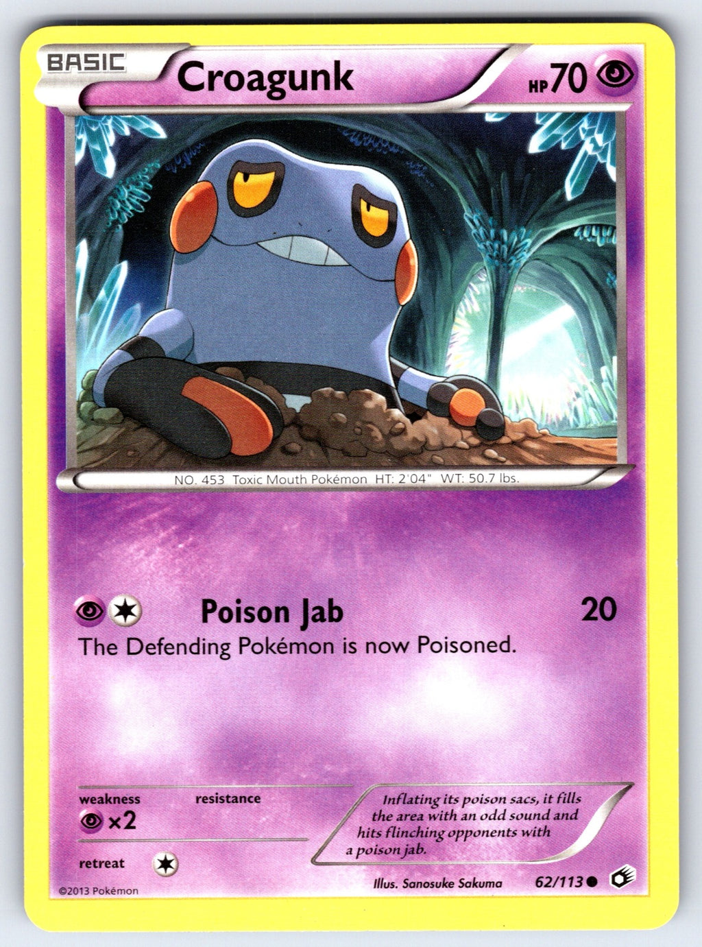 Croagunk Common Legendary Treasures 62/113 LP 2013