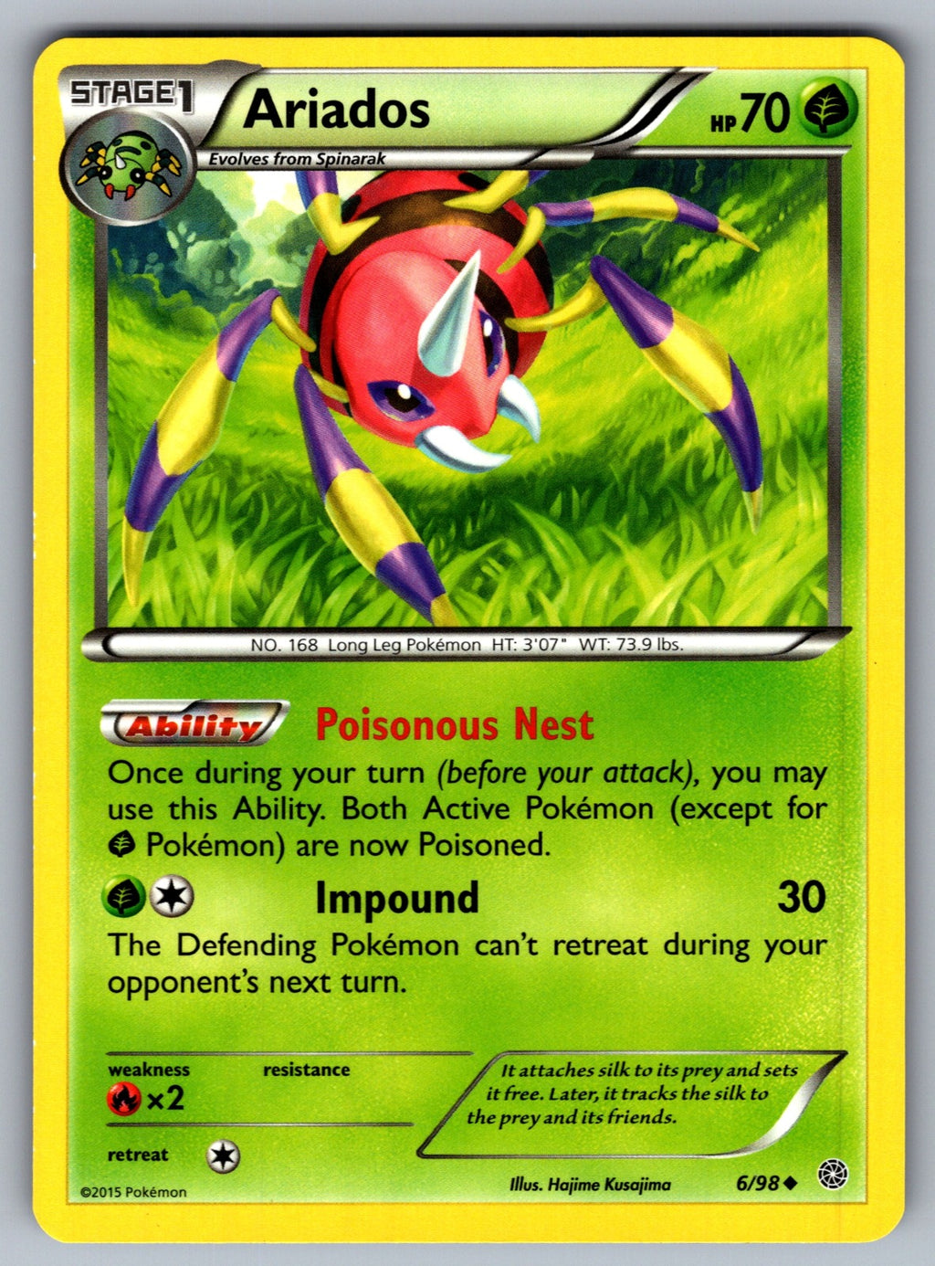 Ariados Uncommon XY - Ancient Origins 6/98 LP 2015