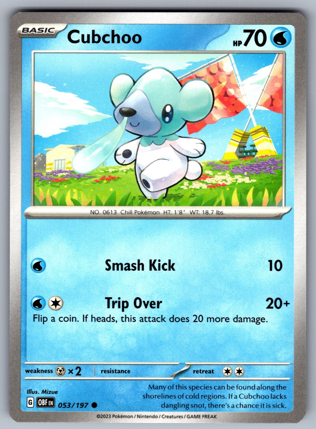 Cubchoo Common SV03: Obsidian Flames 053/197 NM 2023