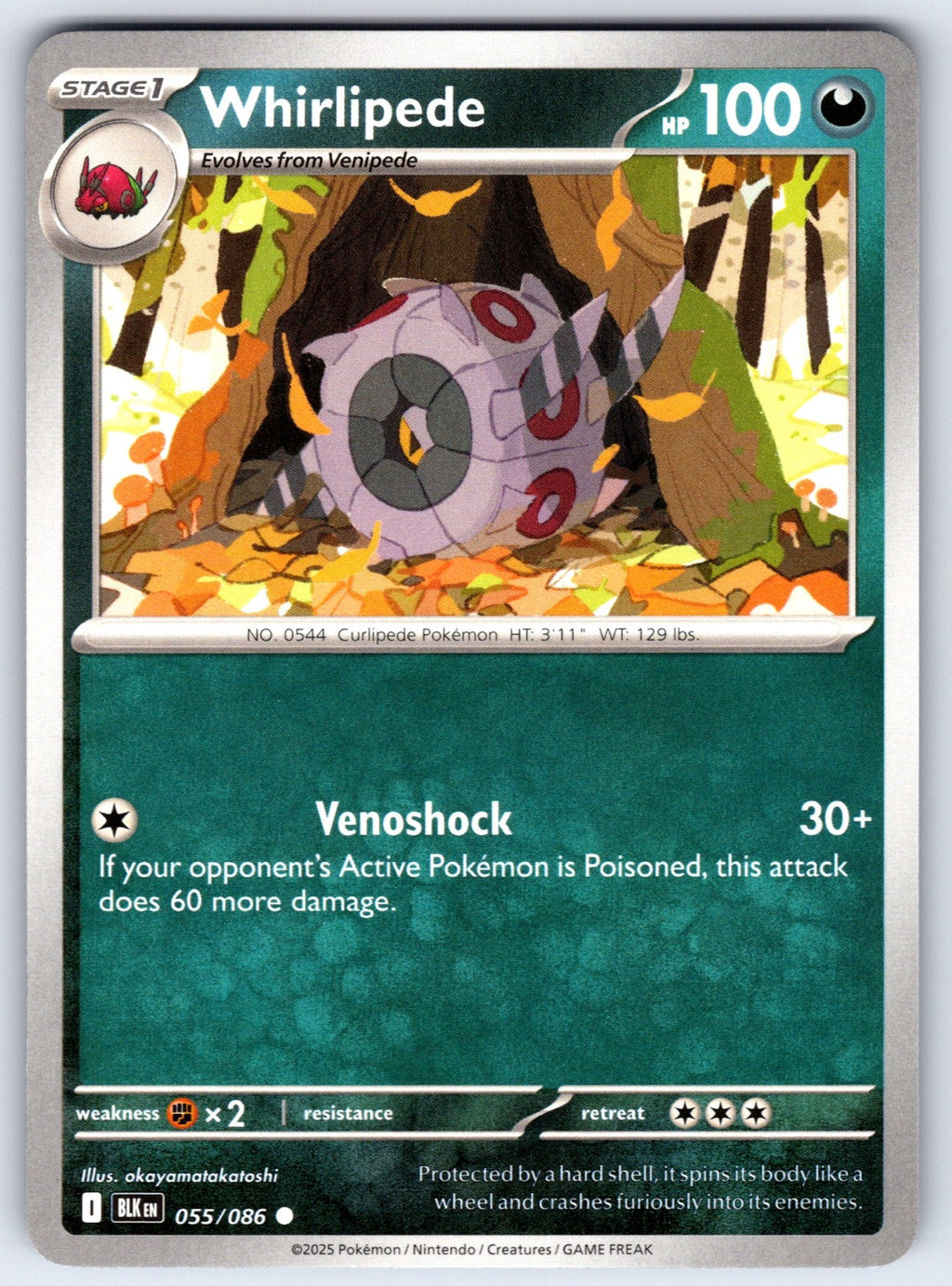 Whirlipede Common SV: Black Bolt 055/086 NM 2025